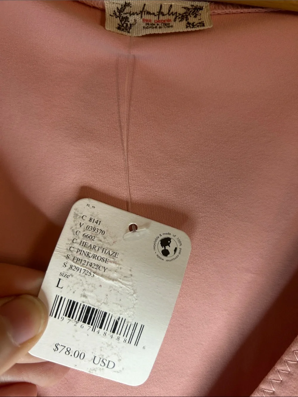 Free People Intimately Pink Puff Sleeve Bodysuit